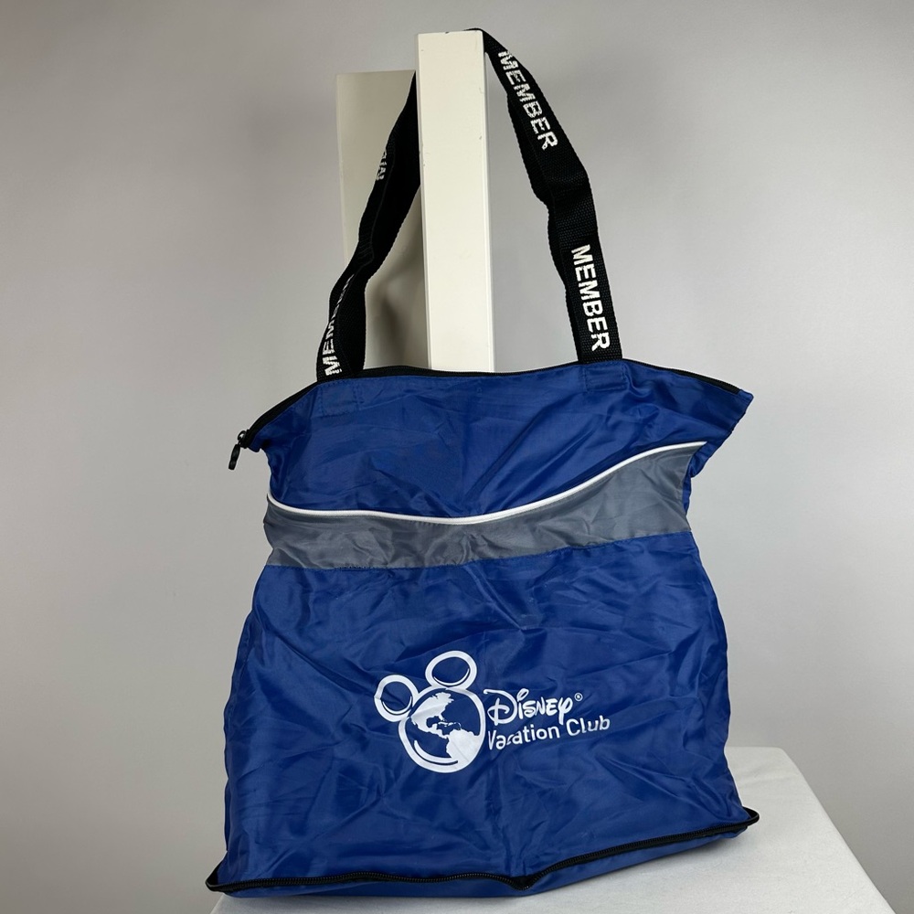 Disney DVC Member Collapsible Travel Bag, 15”x15” Open, Blue/Gray/Black